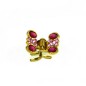 Petite pince cheveux crabe en métal doré et strass 2cmx1.7cm rose