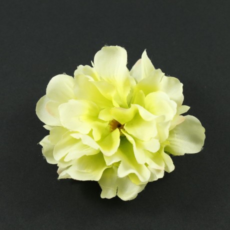 Fleur artificielle sans tige 7.5cm - Jaune/Vert