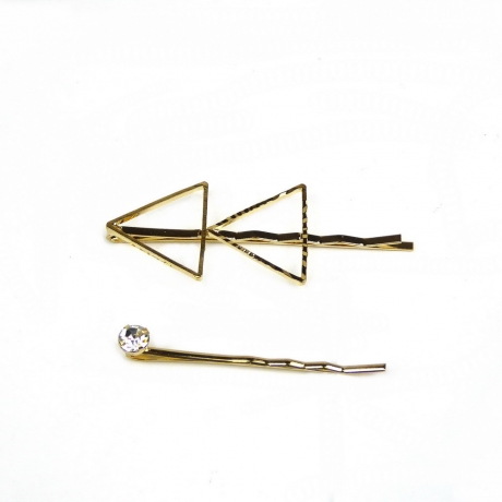 Lot de 2 pinces cheveux forme flèche 5cm doré