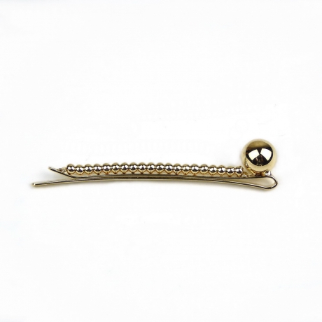 Pince cheveux, barrette cheveux avec boules en métal doré 7cm
