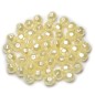 Lot de 50pcs perles à facettes nacrées acryliques 9mm ivoire Lot de 50pcs perles à facettes nacrées acryliques 9mm ivoire