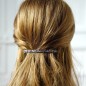Barrette cheveux paillette longue 10cm - doré