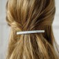 Barrette cheveux paillette longue 10cm - blanc irisé