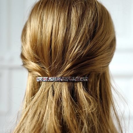 Barrette cheveux paillette 8.5cm - multicolore