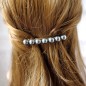 Barrette cheveux perle 8.5cm - gris Barrette cheveux perle 8.5cm - gris