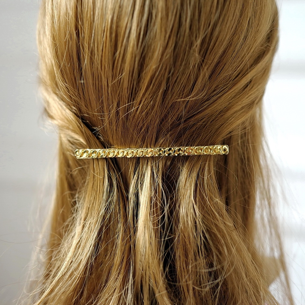 Barrette cheveux métal chaine 10cm - doré Barrette cheveux métal chaine 10cm - doré