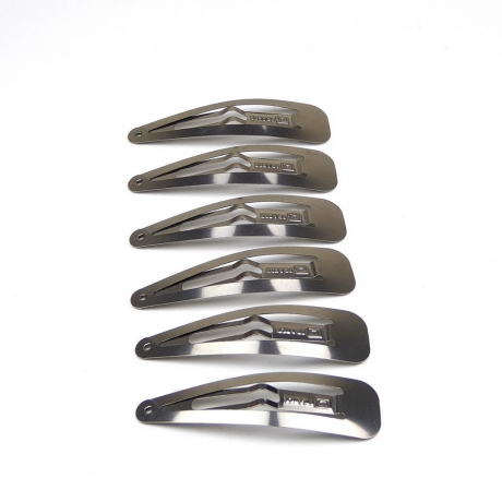 Lot de 10 pinces cheveux clic clac argenté Made in France 5cm