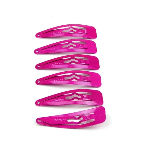 Lot de 6 pinces cheveux clic clac fuchsia Made in France 5cm