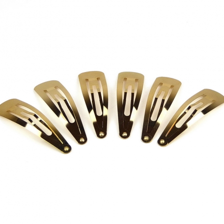 Lot 10 pinces cheveux clic clac dorées 5.8cm