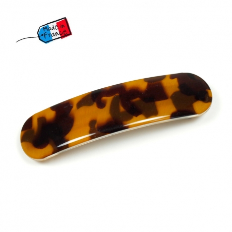 Barrette cheveux classique marron motif léopard 8.5cm