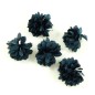 Lot de 5 petites fleurs en tissu satin - bleu canard