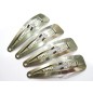 Lot de 6 pinces cheveux clic clac argenté Made in France 5cm