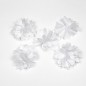 Lot de 5 petites fleurs en tissu satin - blanc pur