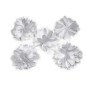 Lot de 5 petites fleurs en tissu satin - blanc pur
