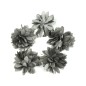 Lot de 5 petites fleurs en tissu satin - gris
