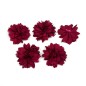 Lot de 5 petites fleurs en tissu satin - rouge foncé