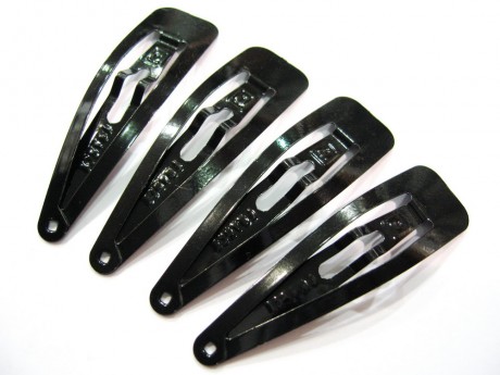 Lot de 6 pinces cheveux clic clac 5cm Made in France noires 5cm