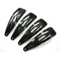 Lot de 6 pinces cheveux clic clac 5cm Made in France noires 5cm Lot de 6 pinces cheveux clic clac 5cm Made in France noires 5cm