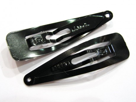 Lot de 6 pinces cheveux clic clac 5cm Made in France noires 5cm