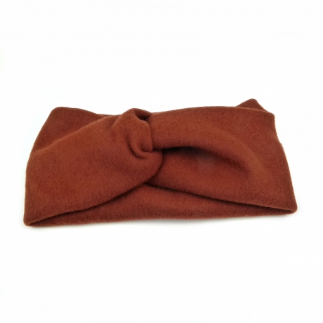 Bandeau turban cheveux large très doux - rouille