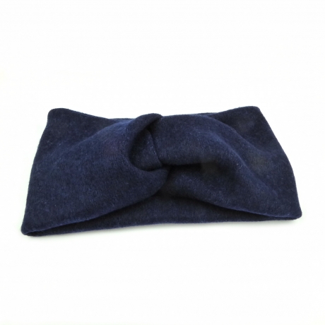 Bandeau turban cheveux large très doux - bleu marine