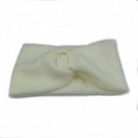 Bandeau turban cheveux large très doux - ivoire