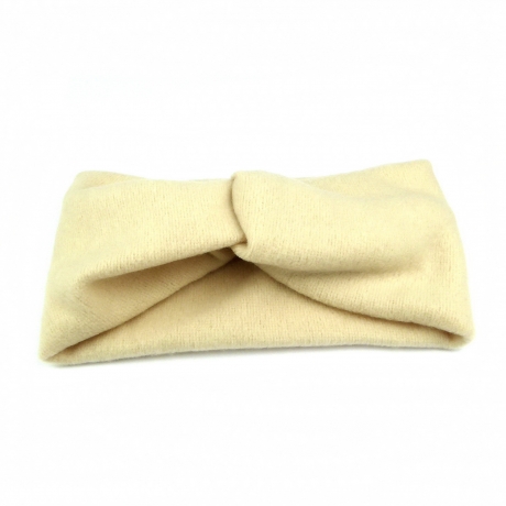 Bandeau turban cheveux large très doux - écru