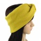 Bandeau turban cheveux large très doux - jaune moutarde Bandeau turban cheveux large très doux - jaune moutarde