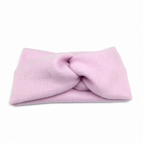 Bandeau turban cheveux large très doux - rose pâle
