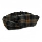 Bandeau cheveux croisé en tissu tartan écossais multi gris Bandeau cheveux croisé en tissu tartan écossais multi gris