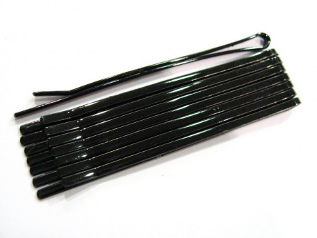 24 pinces guiche droites noires 6.5cm