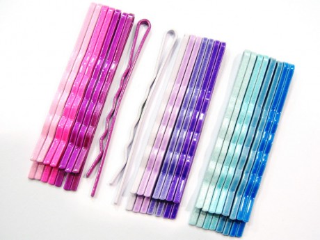 24 pinces guiche ondulées multicolor 5.5cm