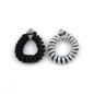 2 élastiques cheveux spirale torsadé lurex - noir argent
