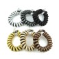 2 élastiques cheveux spirale torsadé lurex - noir argent