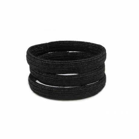 Elastiques cheveux lurex, lot de 3 - noir
