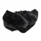 Bandeau cheveux large très doux imitation fourrure - noir