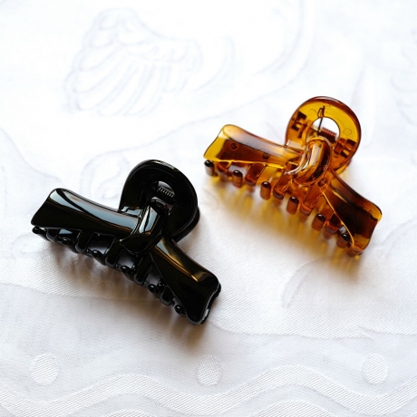 Pince cheveux crabe 6.8cm - marron