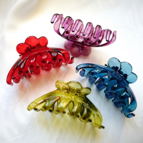 Pince cheveux crabe pour cheveux épais 9.5cm - bleu