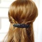 Barrette cheveux ovale paillettes - multicolore foncé
