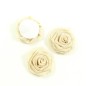 Lot de 3 fleurs en tissu diam 45mm - beige