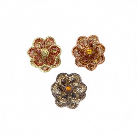 Pinces cheveux fleur paillette vernis, 3pcs