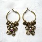 Boucle d'oreille créole pendante - doré
