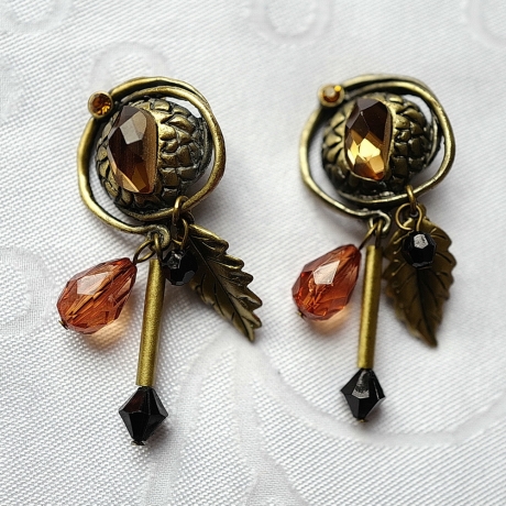 Boucle d'oreille pendante clip - doré