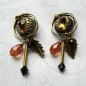 Boucle d'oreille pendante clip - doré