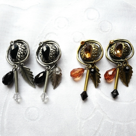 Boucle d'oreille pendante clip - doré