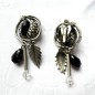 Boucle d'oreille pendante clip - argenté