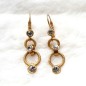 Boucle d'oreille pendante strass - doré mat Boucle d'oreille pendante strass - doré mat