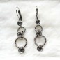 Boucle d'oreille pendante strass - argenté mat Boucle d'oreille pendante strass - argenté mat