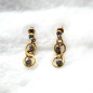 Boucle d'oreille pendante strass - doré mat Boucle d'oreille pendante strass - doré mat