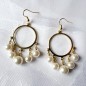 Boucle d'oreille pendante breloques perle - doré Boucle d'oreille pendante breloques perle - doré